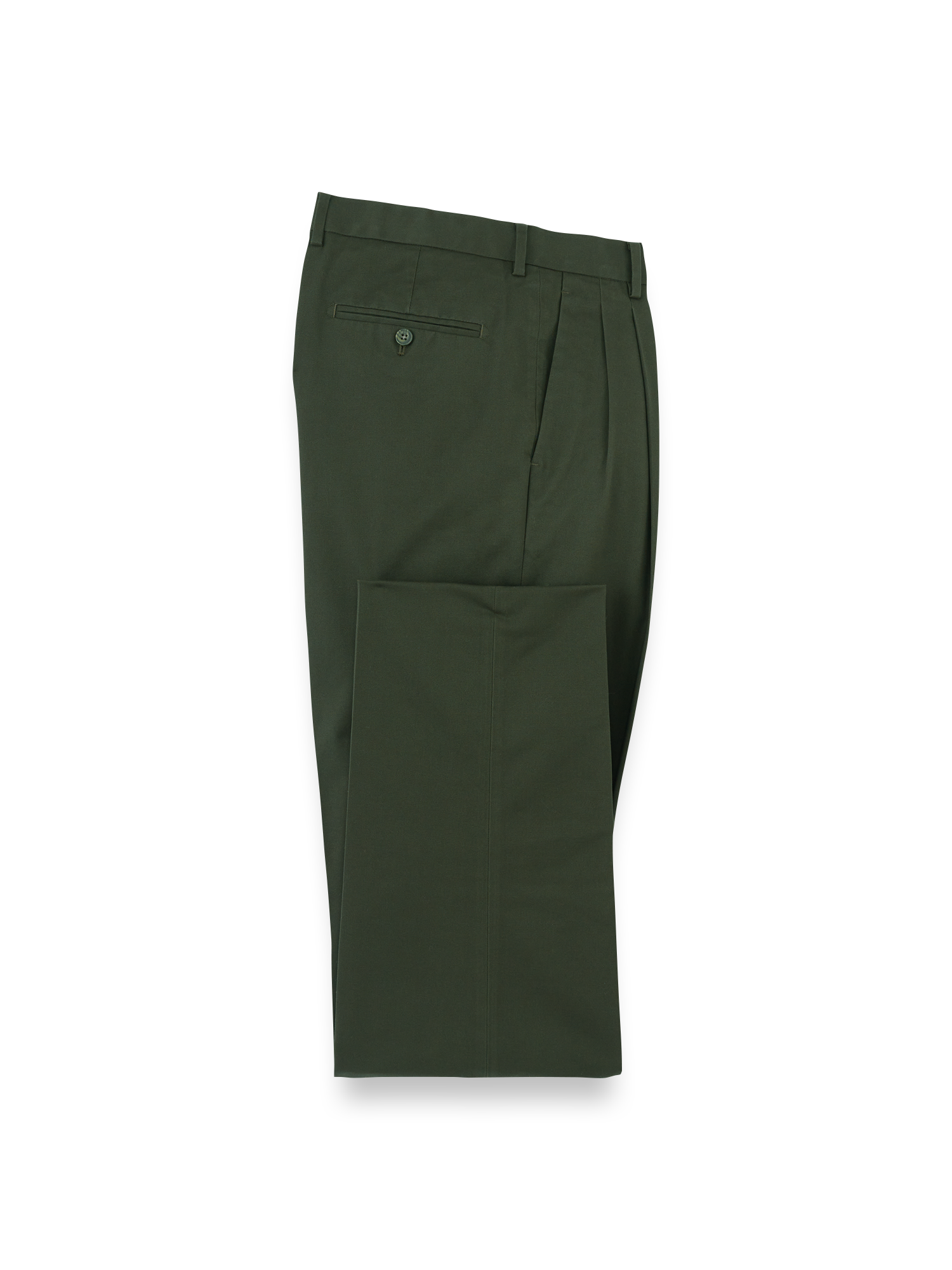 Product Image of Non-iron Cotton Stretch Twill Pant-Dark Green#model_pleated front