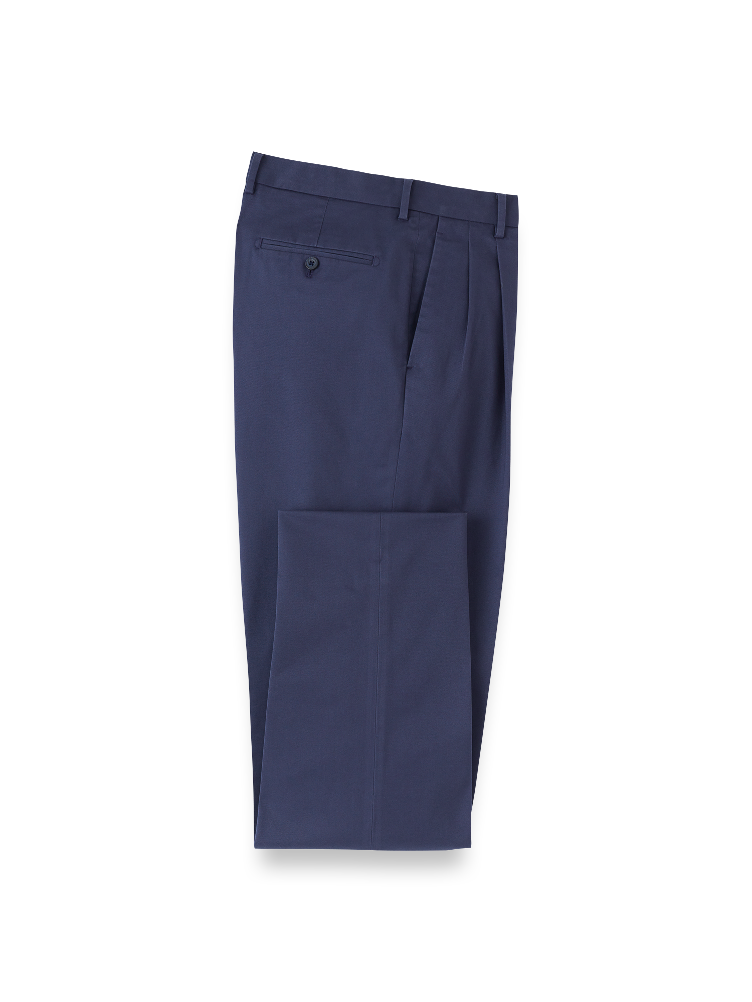 Product Image of Non-iron Cotton Stretch Twill Pant-bright navy#model_pleated front