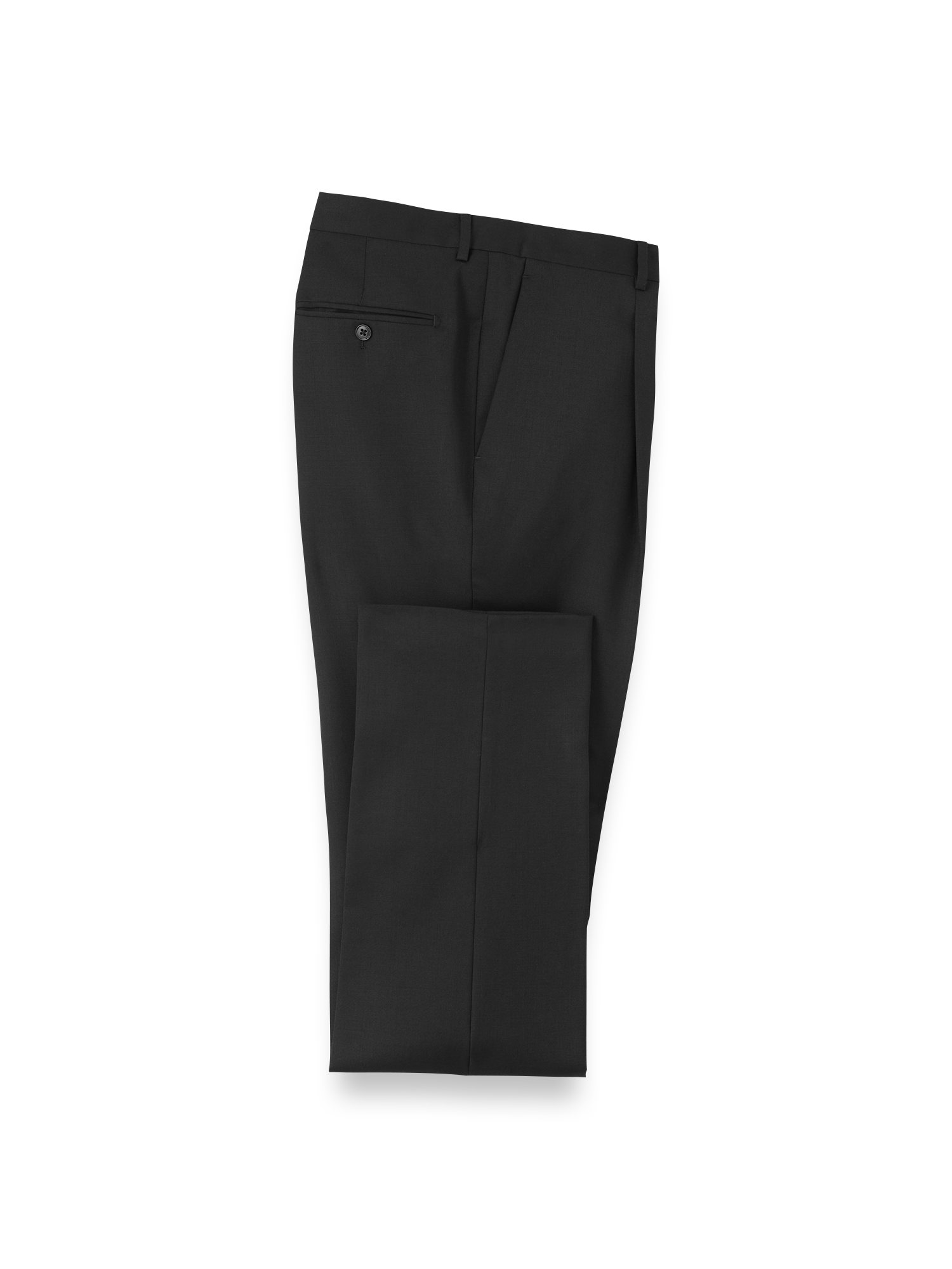 Wool Single Pleat Pants - Black