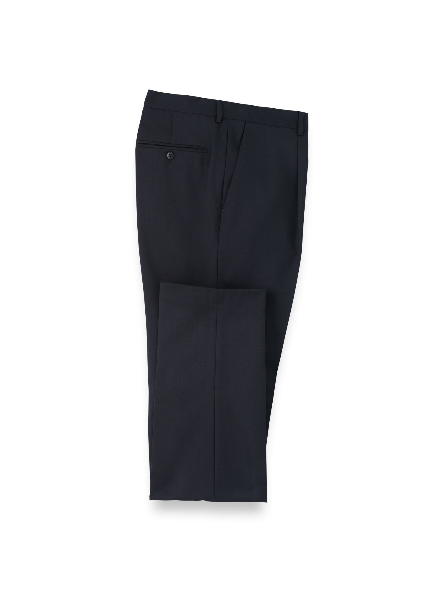 Wool Single Pleat Pants - Navy