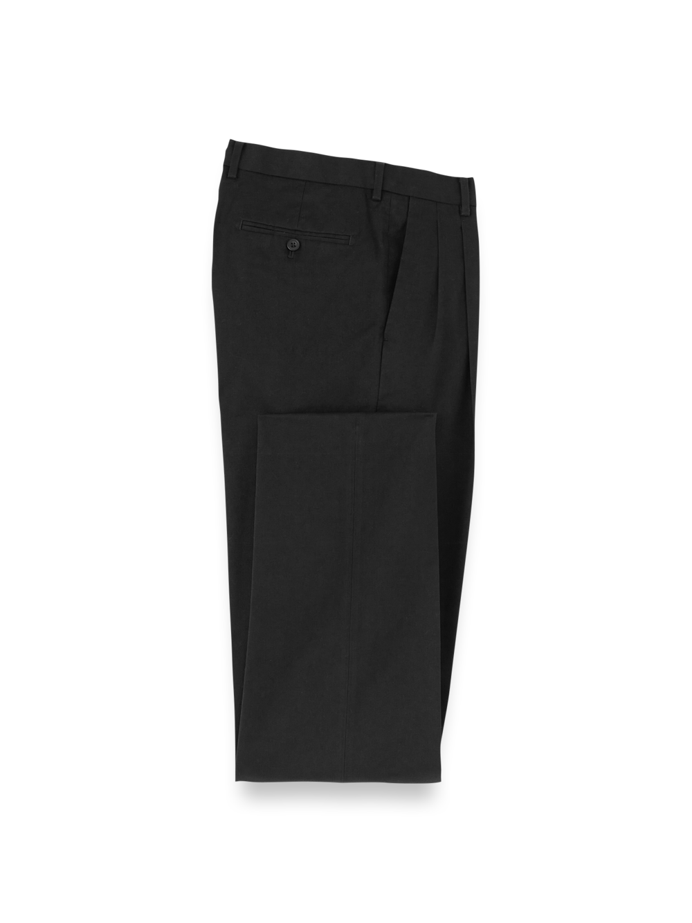 Product Image of Non-iron Cotton Stretch Twill Pant-Black#model_pleated front