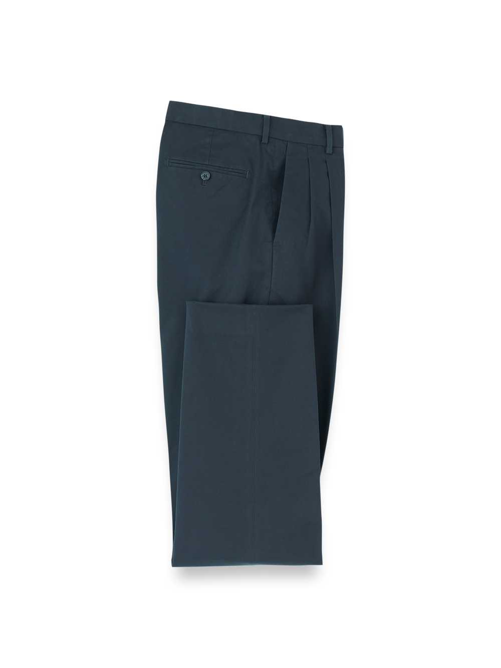 Product Image of Non-iron Cotton Stretch Twill Pant-Ink#model_pleated front
