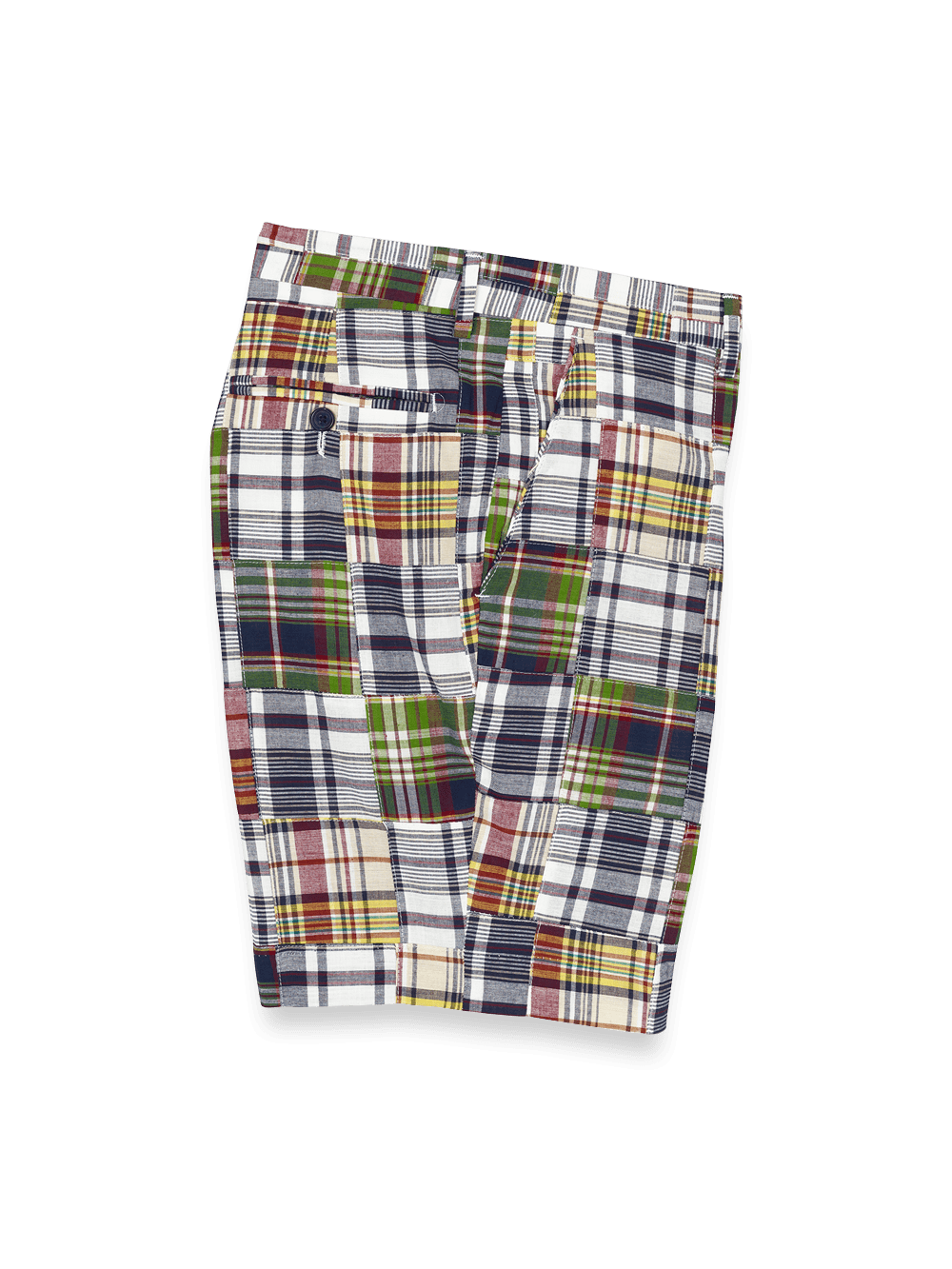 Product Image of Cotton Madras Flat Front Shorts-Blue Multi