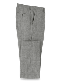 Wool Flannel Plaid Pants - Black