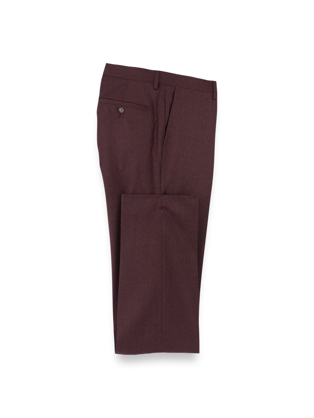 Product Image of Wool Flannel Pants-Burgundy#model_flat front