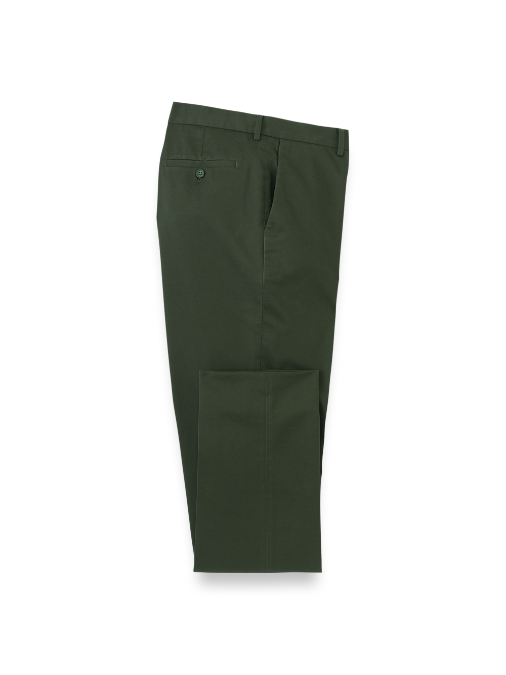 Product Image of Non-iron Cotton Stretch Twill Pant-Dark Green#model_flat front