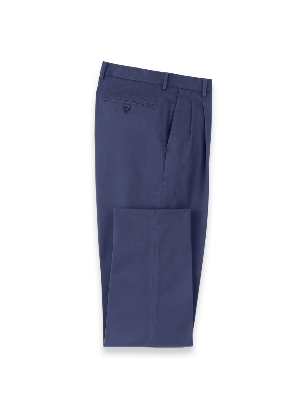 Product Image of Non-iron Cotton Stretch Twill Pants-Bright Navy#model_pleated front