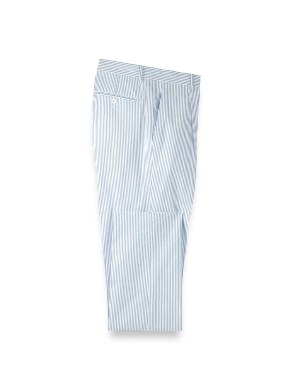 Product Image of Cotton Seersucker Single Pleated Pants-Blue/White