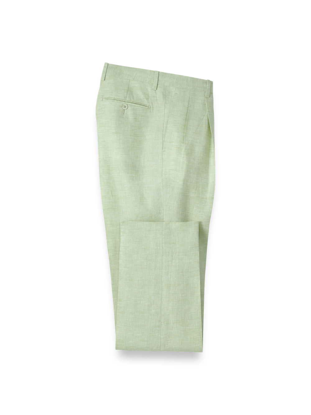Product Image of Linen Chambray Twill Pants-Mint#model_pleated front