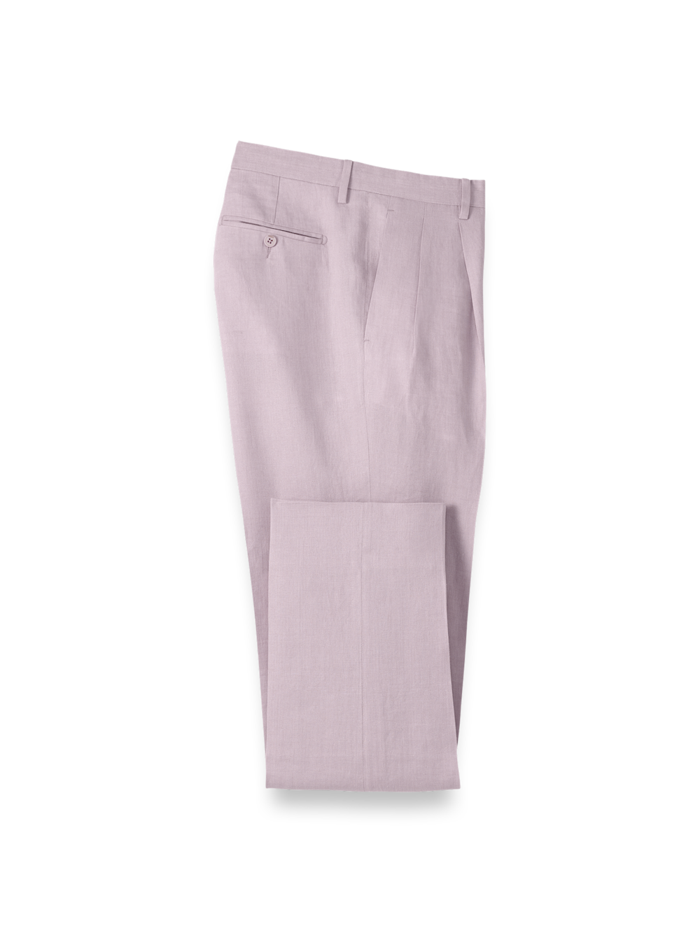 Product Image of Linen Chambray Twill Pants-Light Purple#model_pleated front