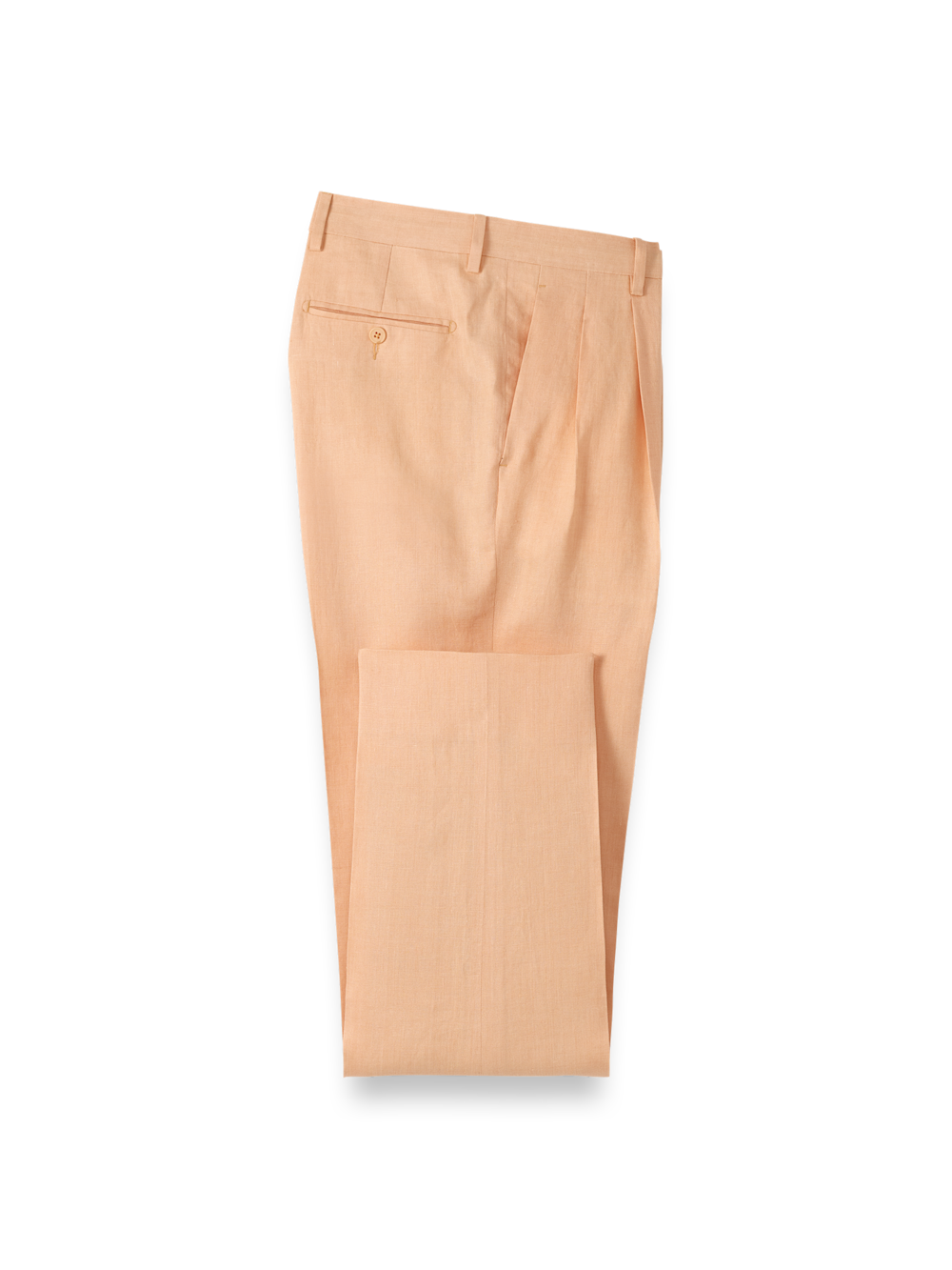Product Image of Linen Chambray Twill Pants-Apricot#model_pleated front