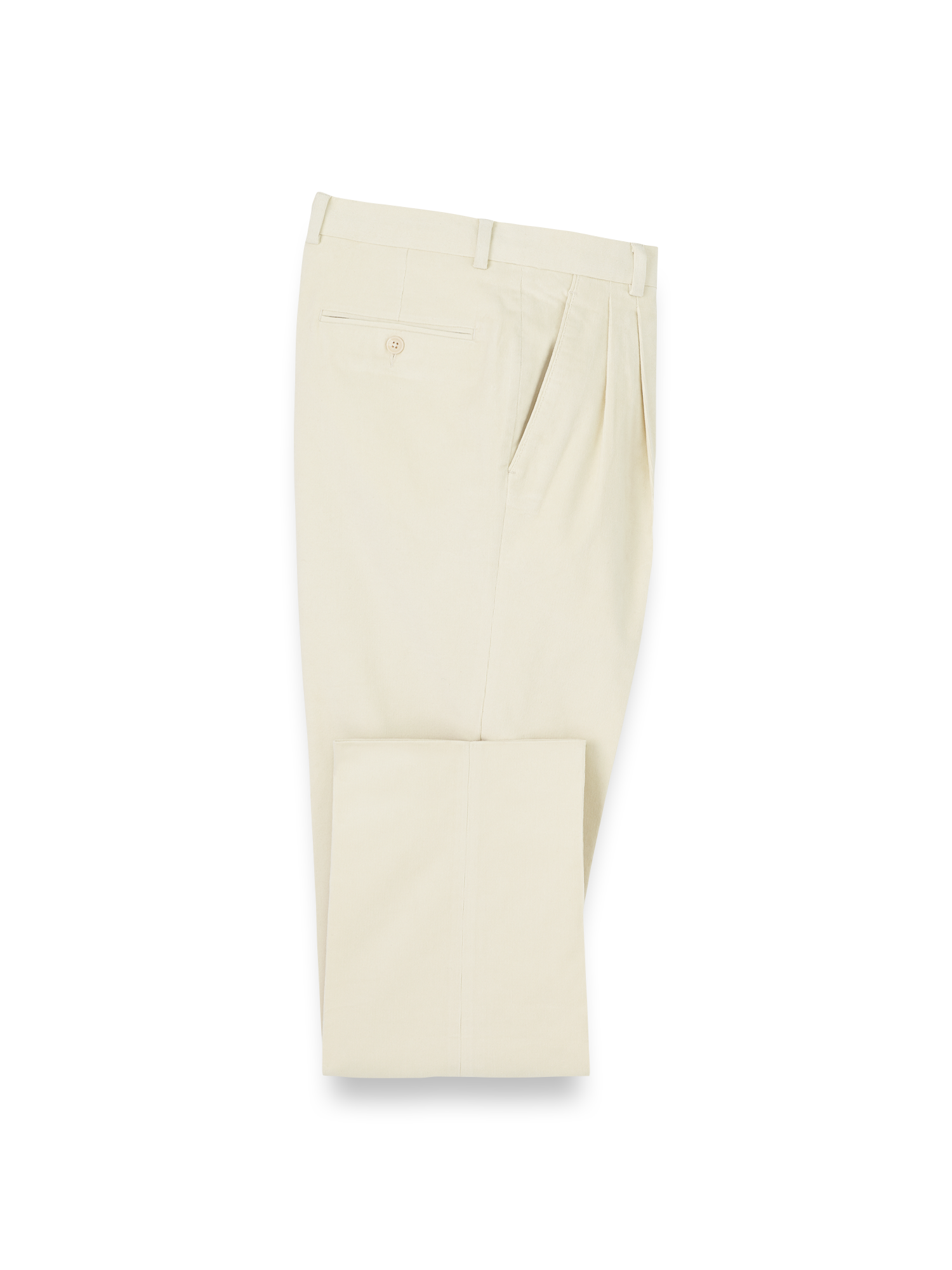 Product Image of Cotton Stretch Corduroy Pants-WinterWhite#model_pleated front