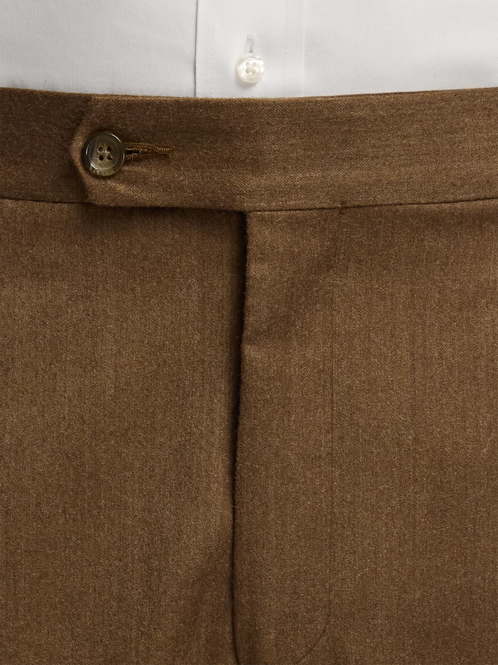 Alternate Image of Wool Flannel Solid Pants-4#model_pleated front