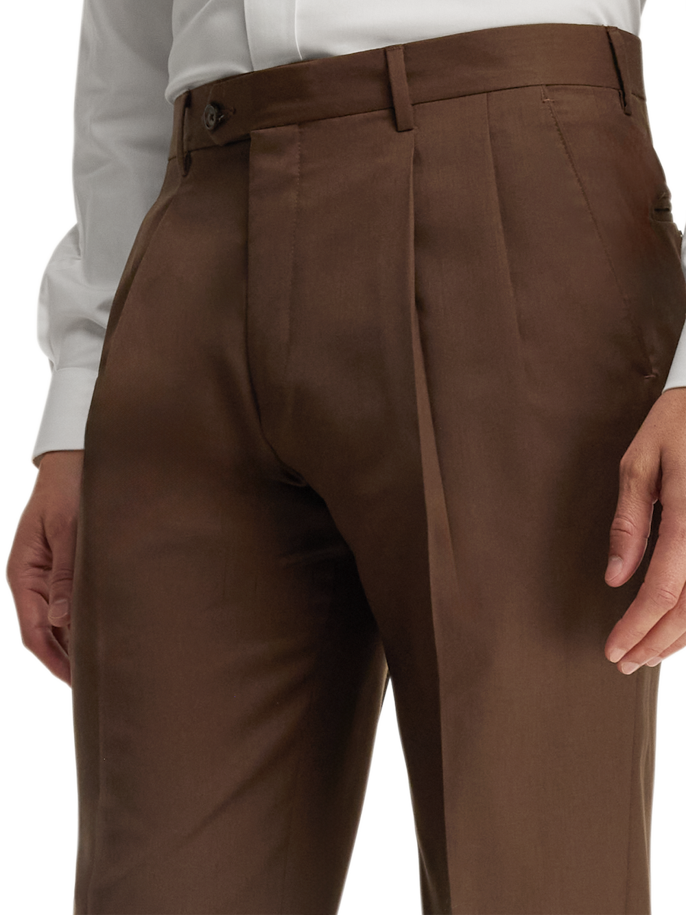 Alternate Image of Wool Gabardine Pants-4#model_pleated front