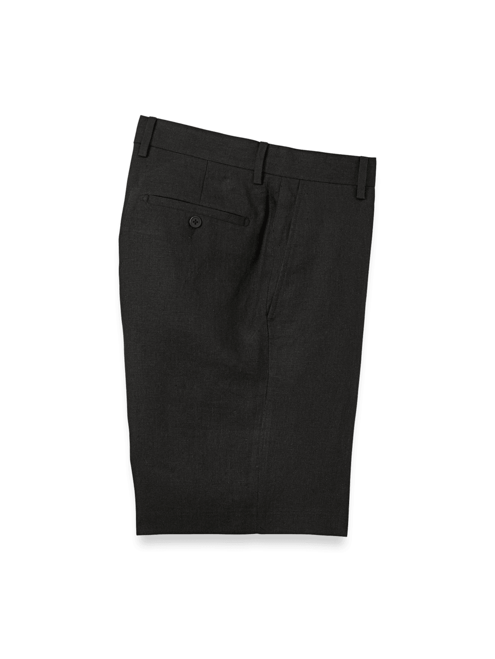 Product Image of Linen Chambray Twill Flat Front Shorts-Black