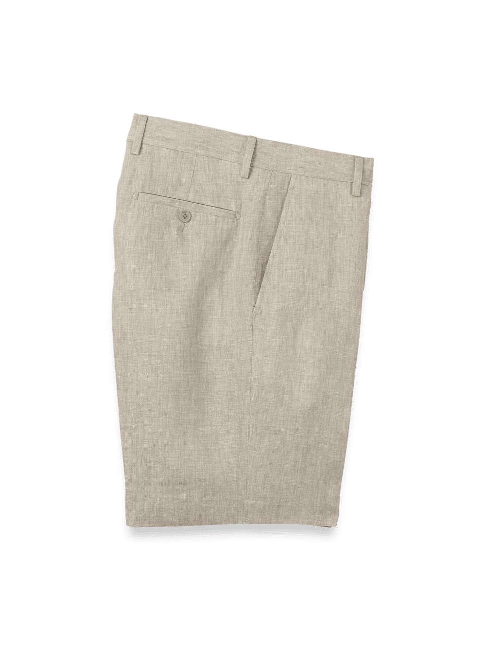 Product Image of Linen Chambray Twill Flat Front Shorts-Khaki