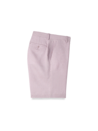 Linen Chambray Twill Flat Front Shorts - Light Purple
