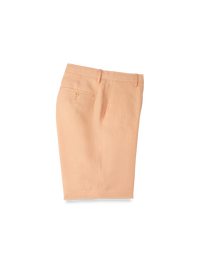 Linen Chambray Twill Flat Front Shorts - Apricot