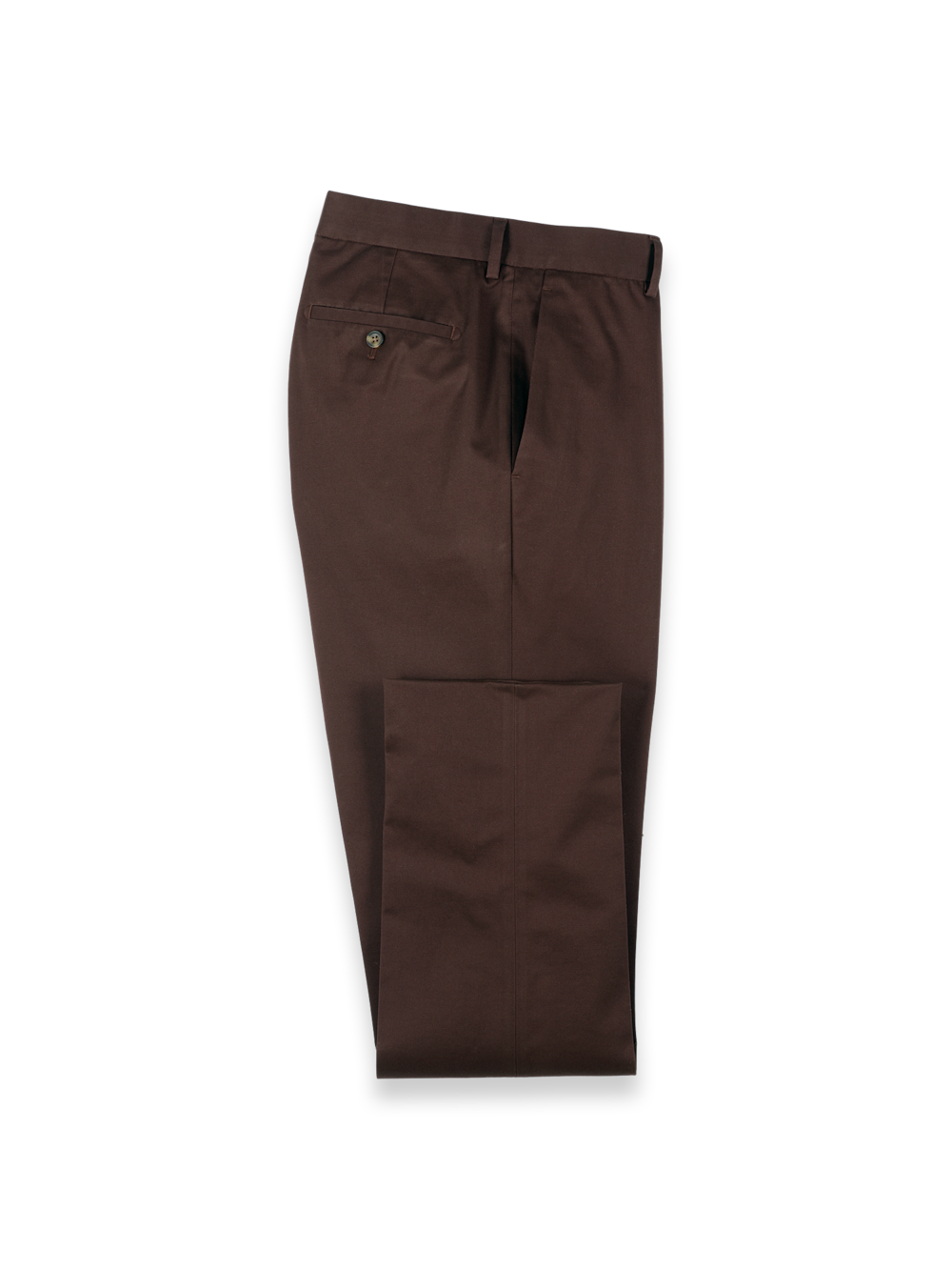 Product Image of Non-iron Cotton Stretch Twill Pants-Dark Brown#model_flat front