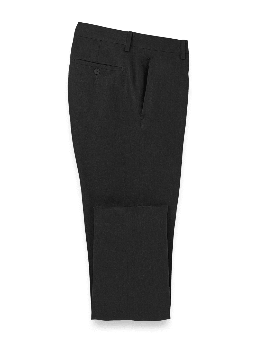 Product Image of Linen Chambray Twill Pants-Black#model_flat front