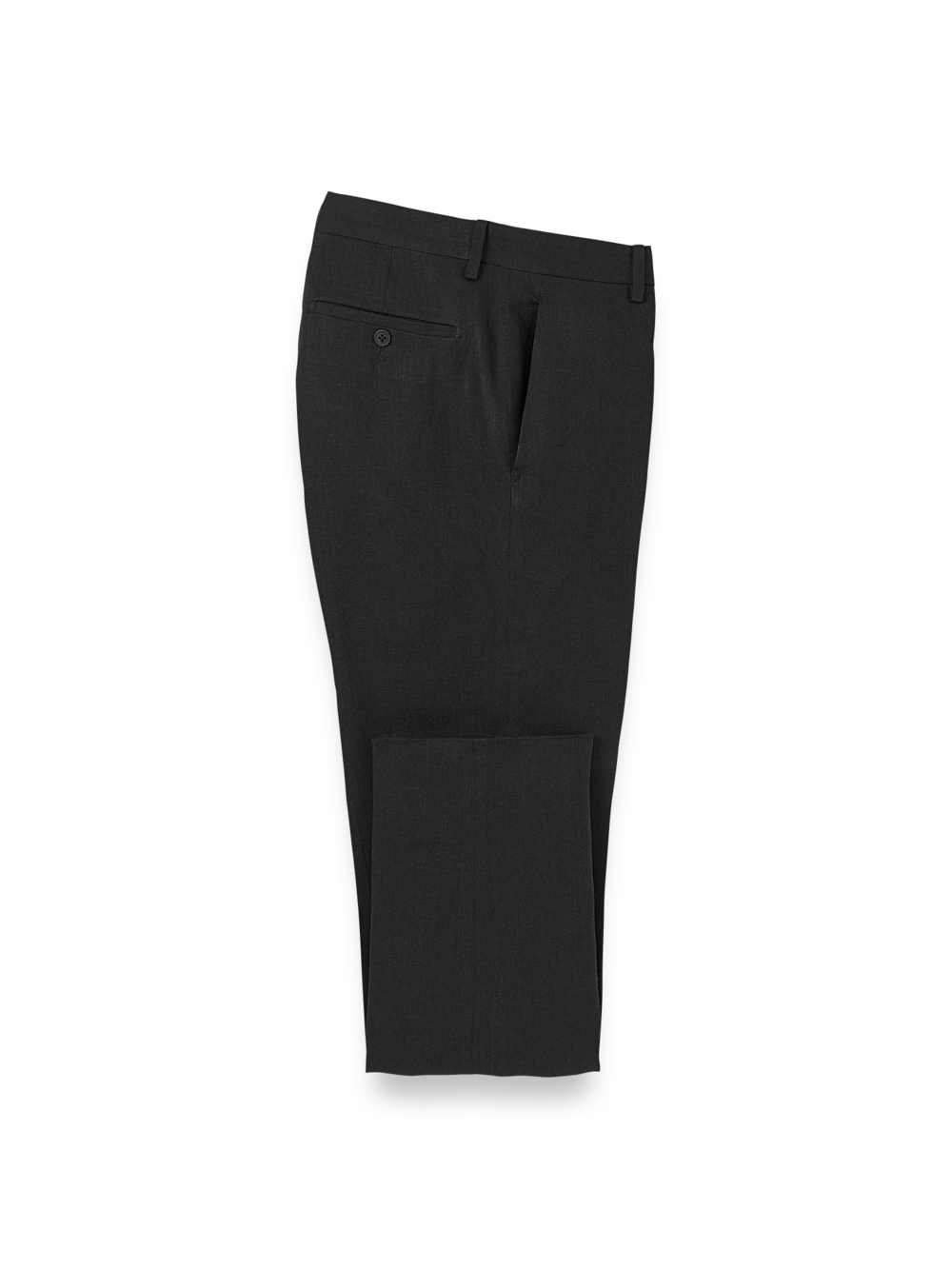 Product Image of Linen Chambray Twill Pants-Black#model_flat front
