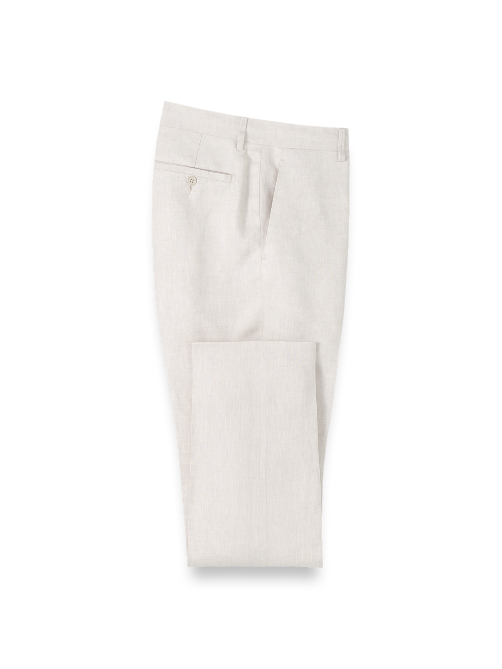 Product Image of Linen Chambray Twill Pants-Ivory#model_flat front