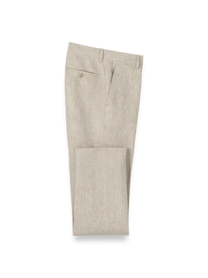 Linen Chambray Twill Pants - Khaki