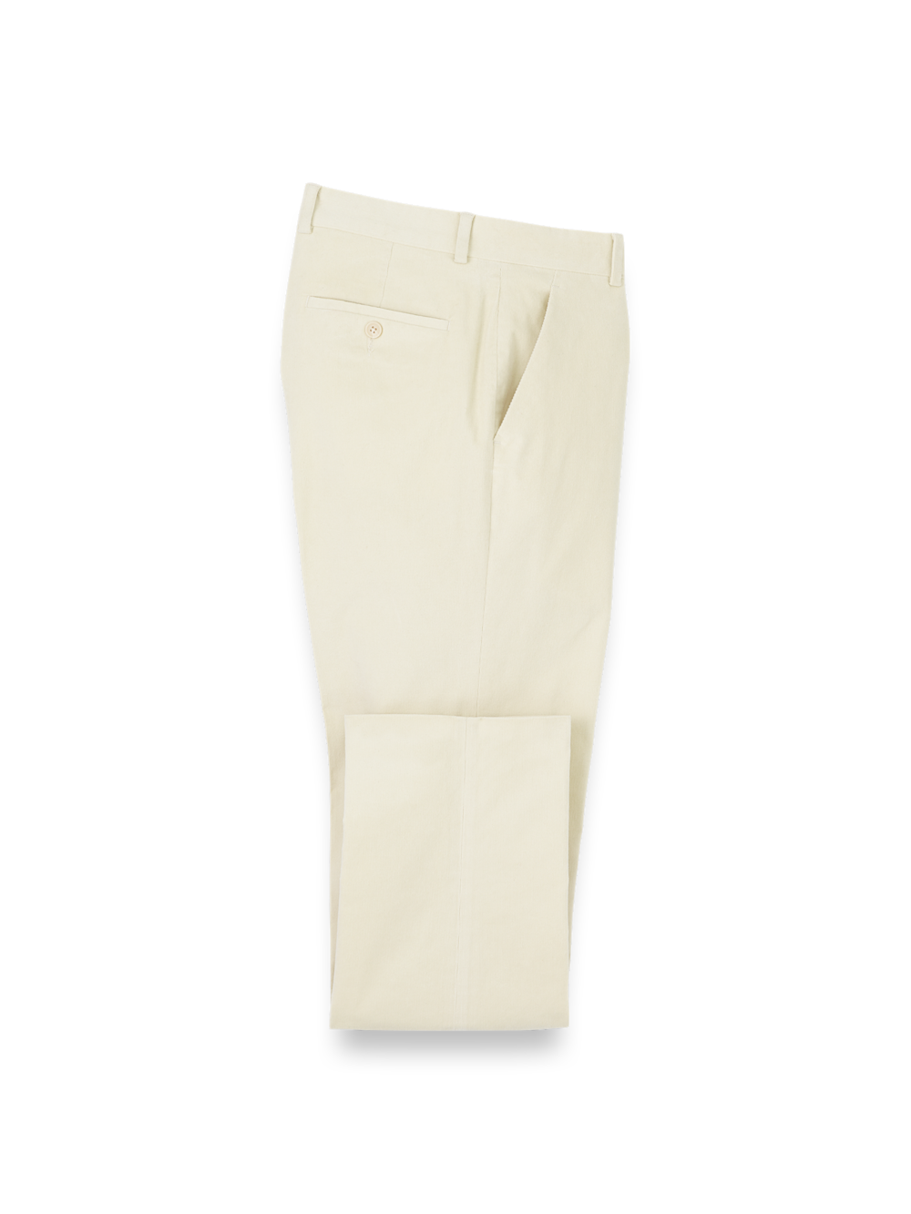 Product Image of Cotton Stretch Corduroy Pants-Winter White#model_flat front