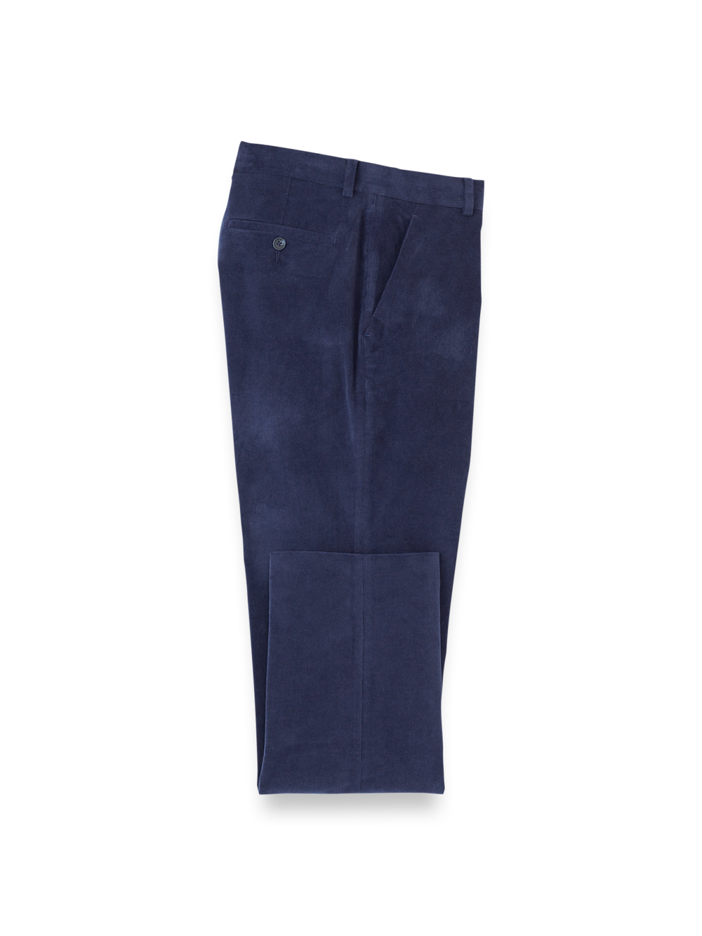 Product Image of Cotton Stretch Corduroy Pants-Blue#model_flat front