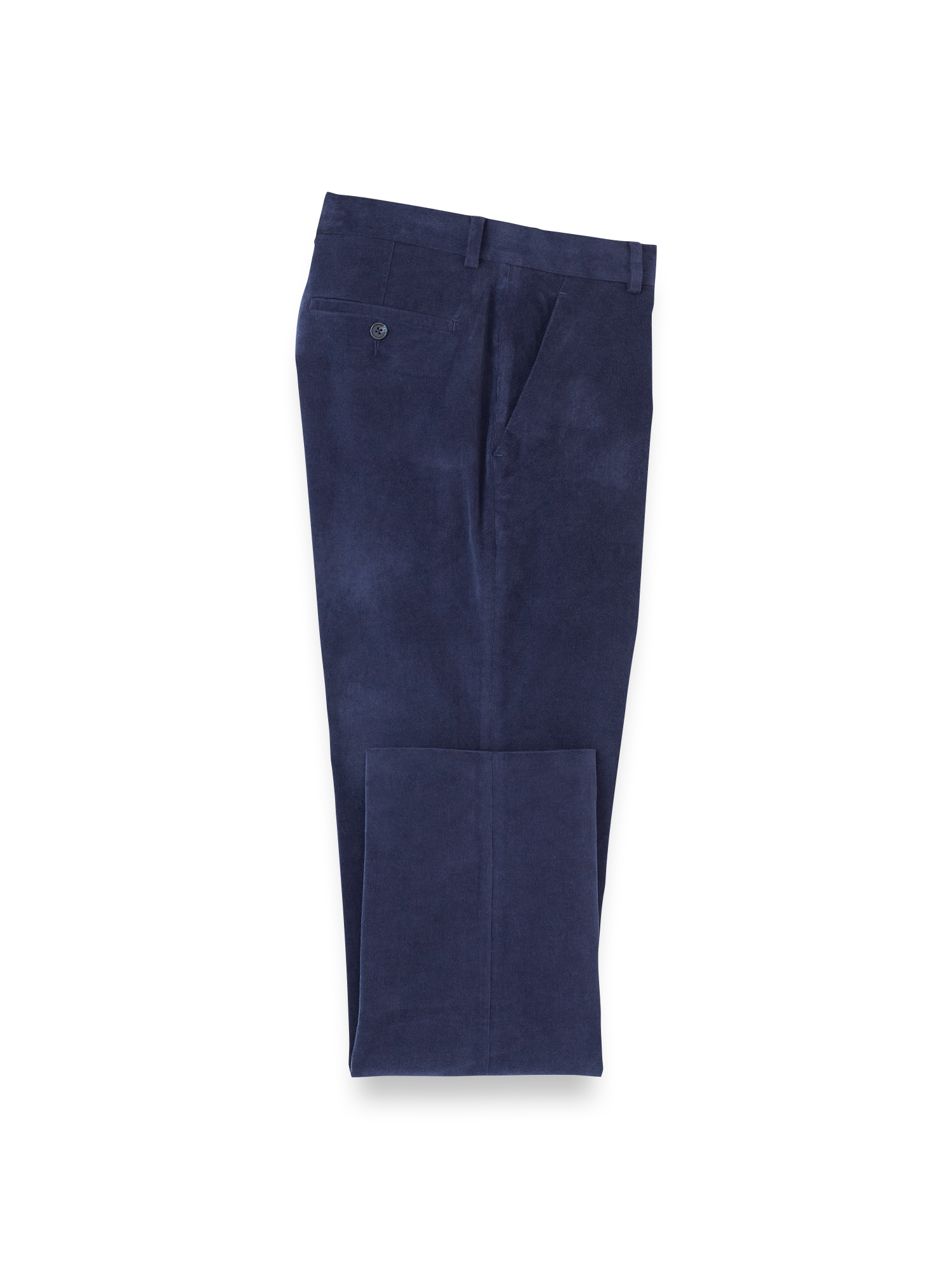 Product Image of Cotton Stretch Corduroy Pants-Blue#model_flat front