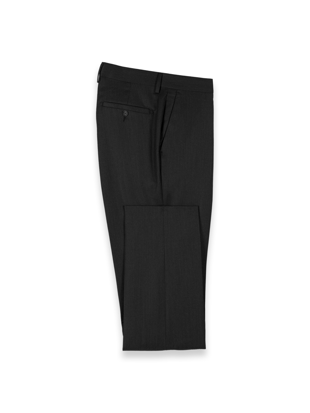 Product Image of Wool Flannel Solid Pants-Black#model_flat front