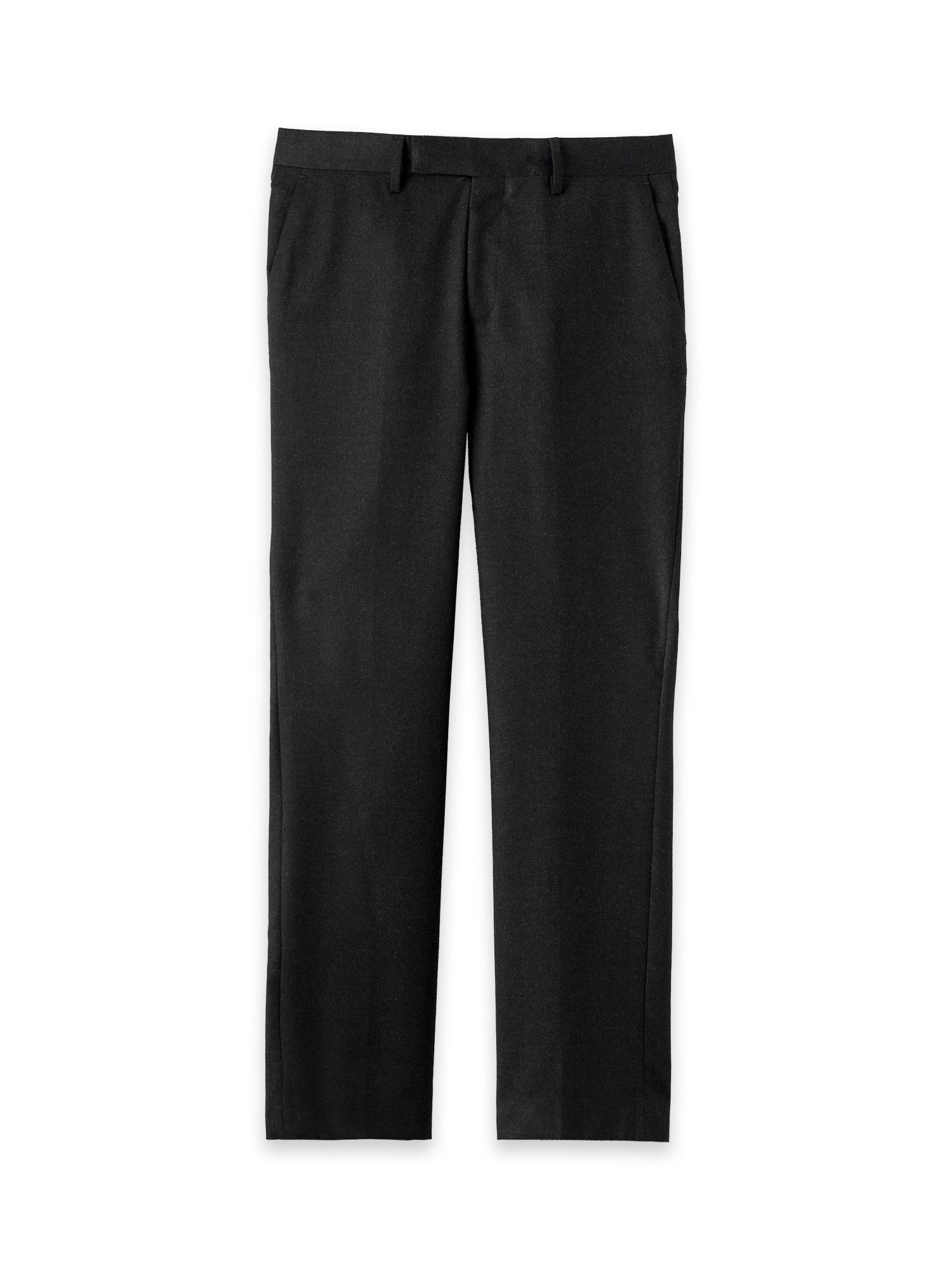 Product Image of Wool Flannel Solid Pants-Black#model_flat front