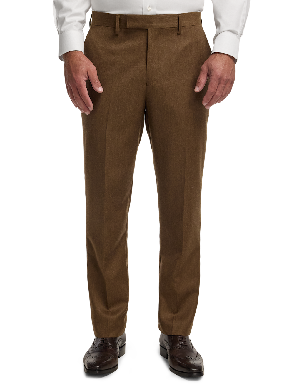 Alternate Image of Wool Flannel Solid Pants-1#model_flat front