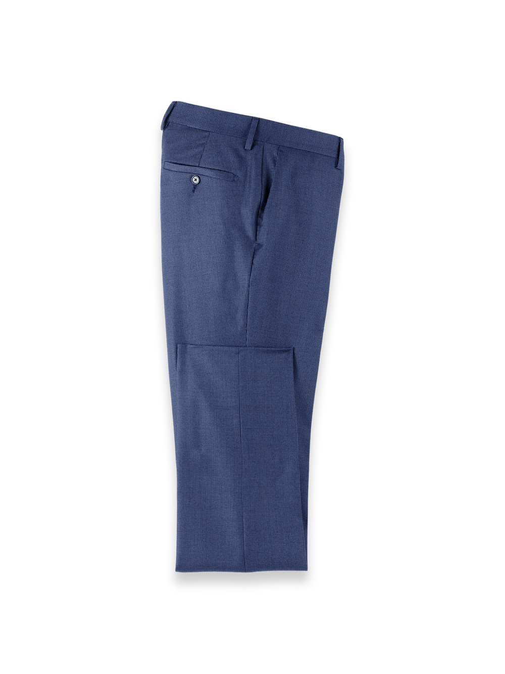 Product Image of Wool Flannel Houndstooth Pants-Blue#model_flat front