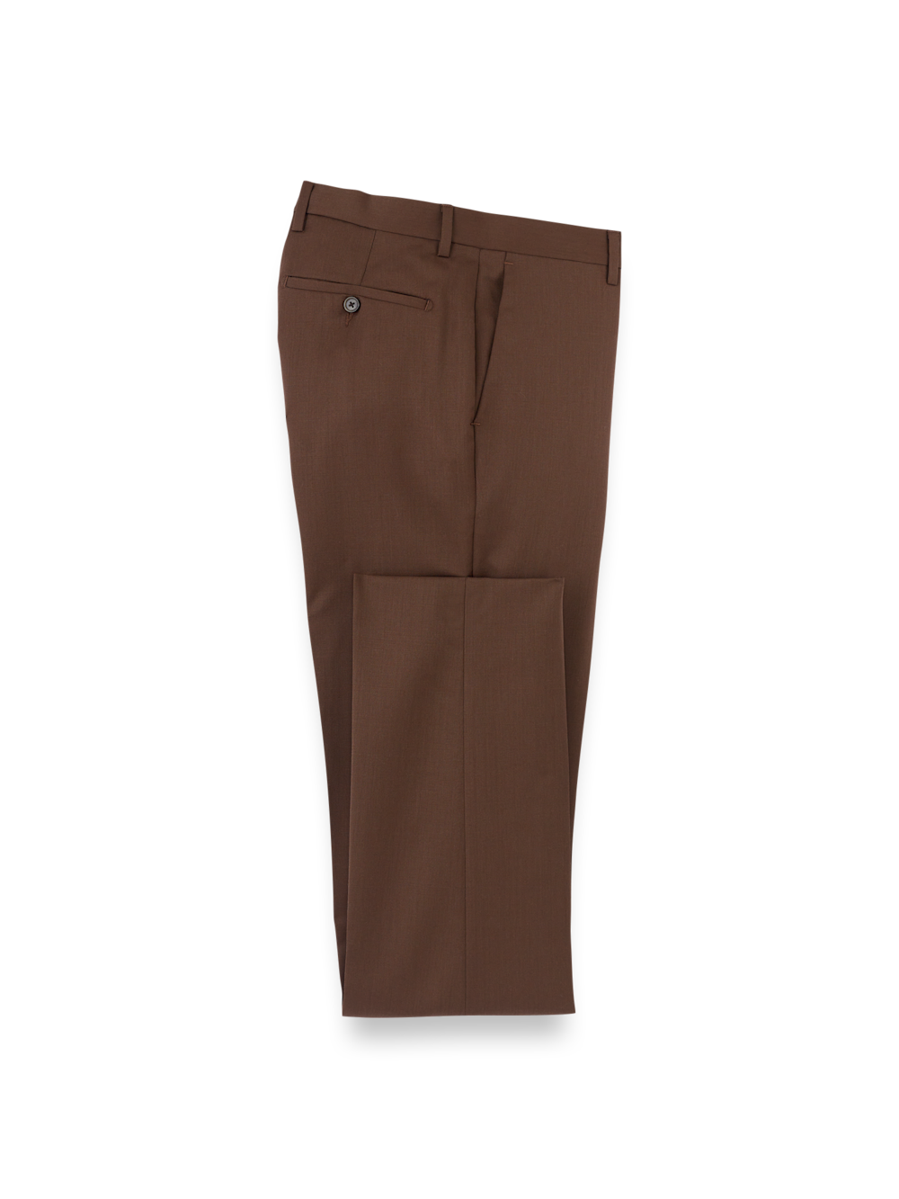Product Image of Wool Gabardine Pants-Brown#model_flat front