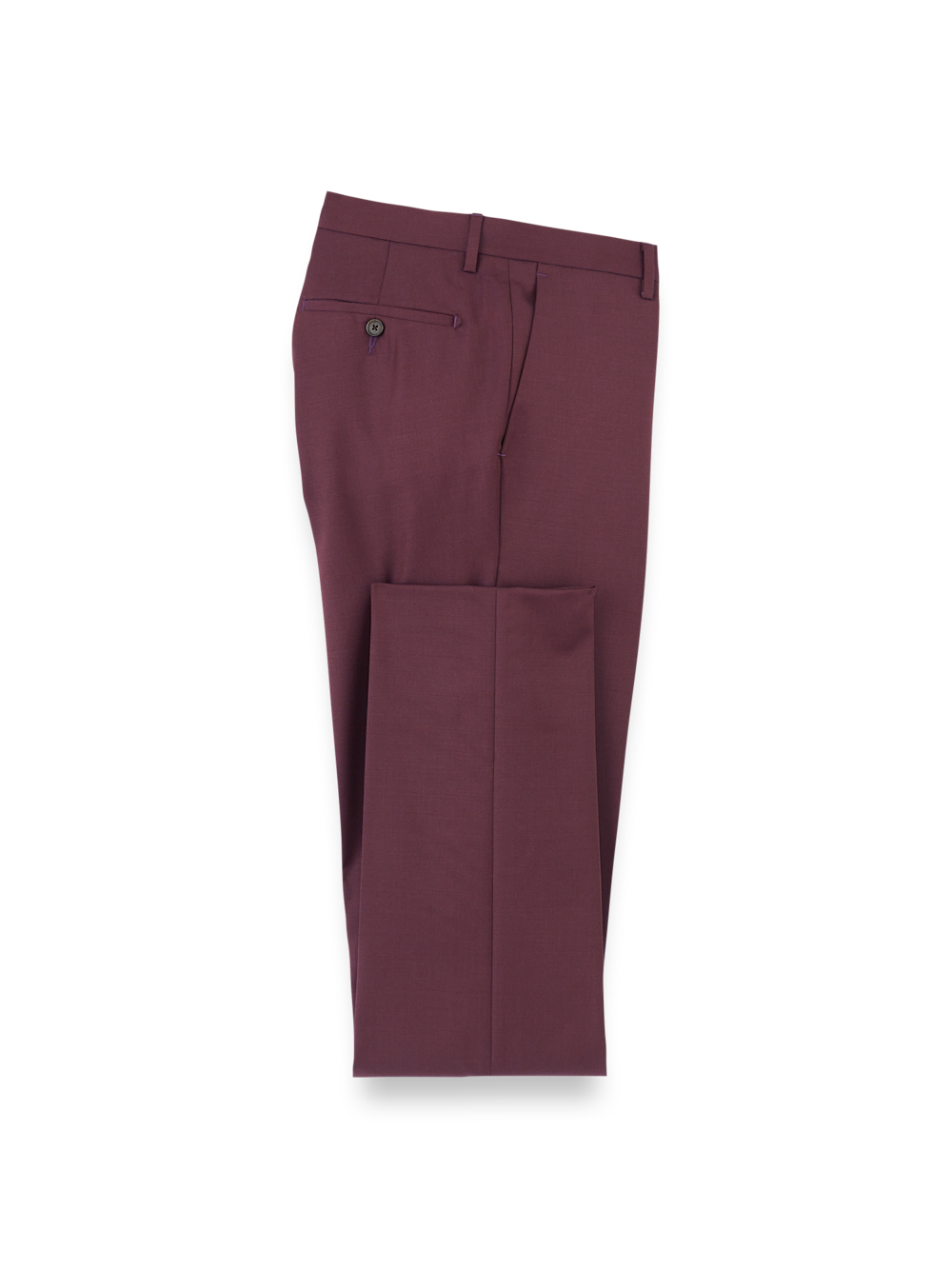 Product Image of Wool Gabardine Pants-Burgundy#model_flat front