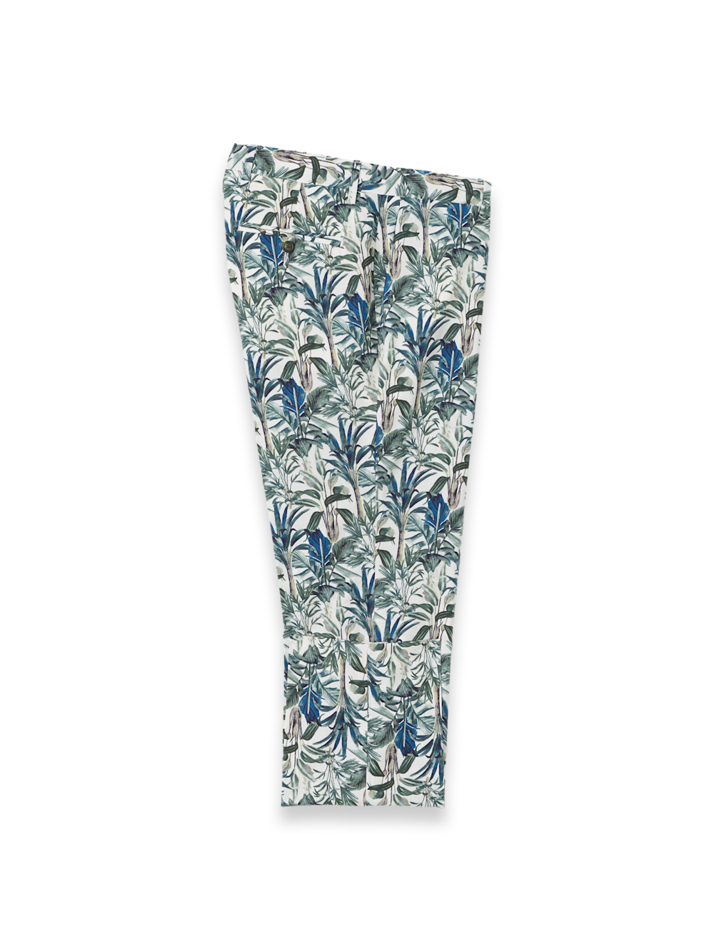 Product Image of Cotton Printed Flat Front Pants-White Multi