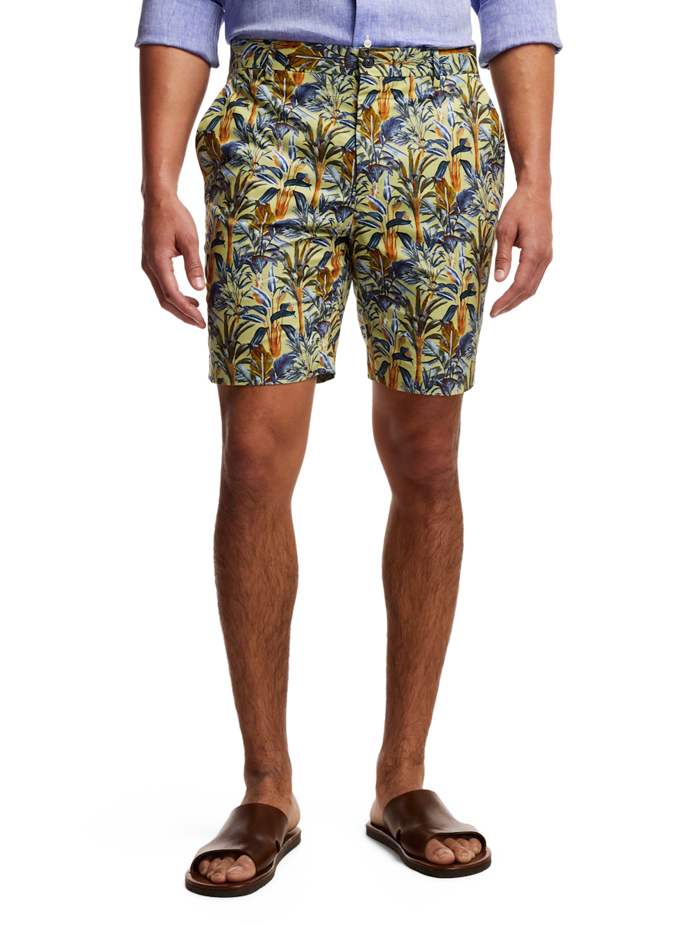 Alternate Image of Cotton Printed Flat Front Shorts-1