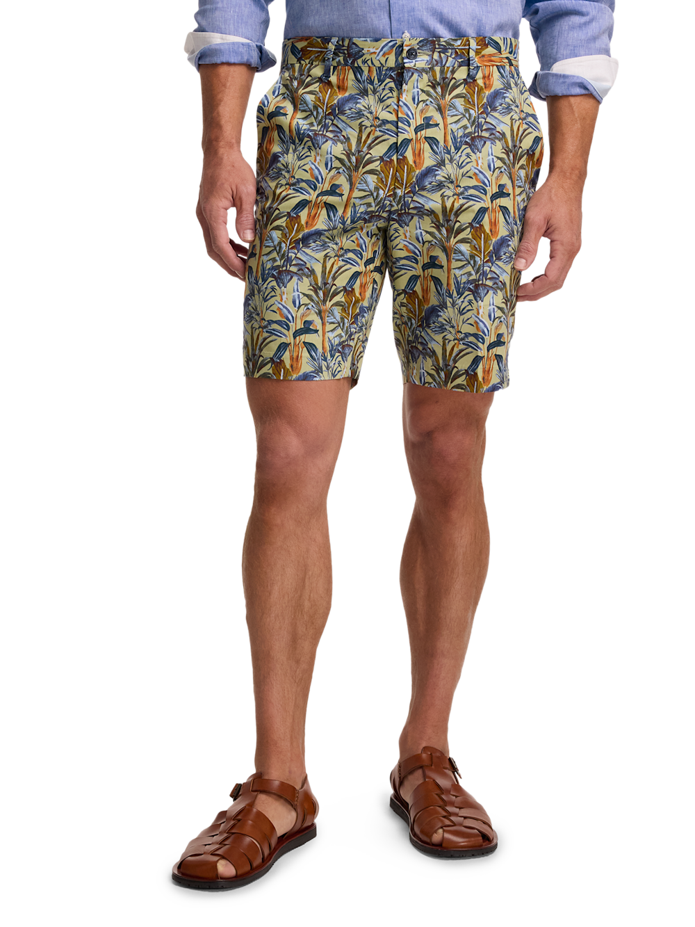 Alternate Image of Cotton Printed Flat Front Shorts-1
