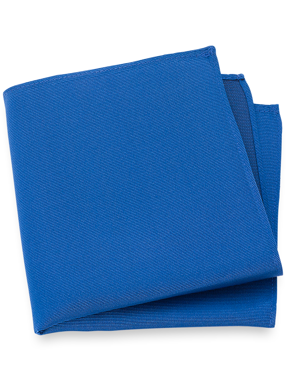 Product Image of Solid Twill Silk Pocket Square-Blue