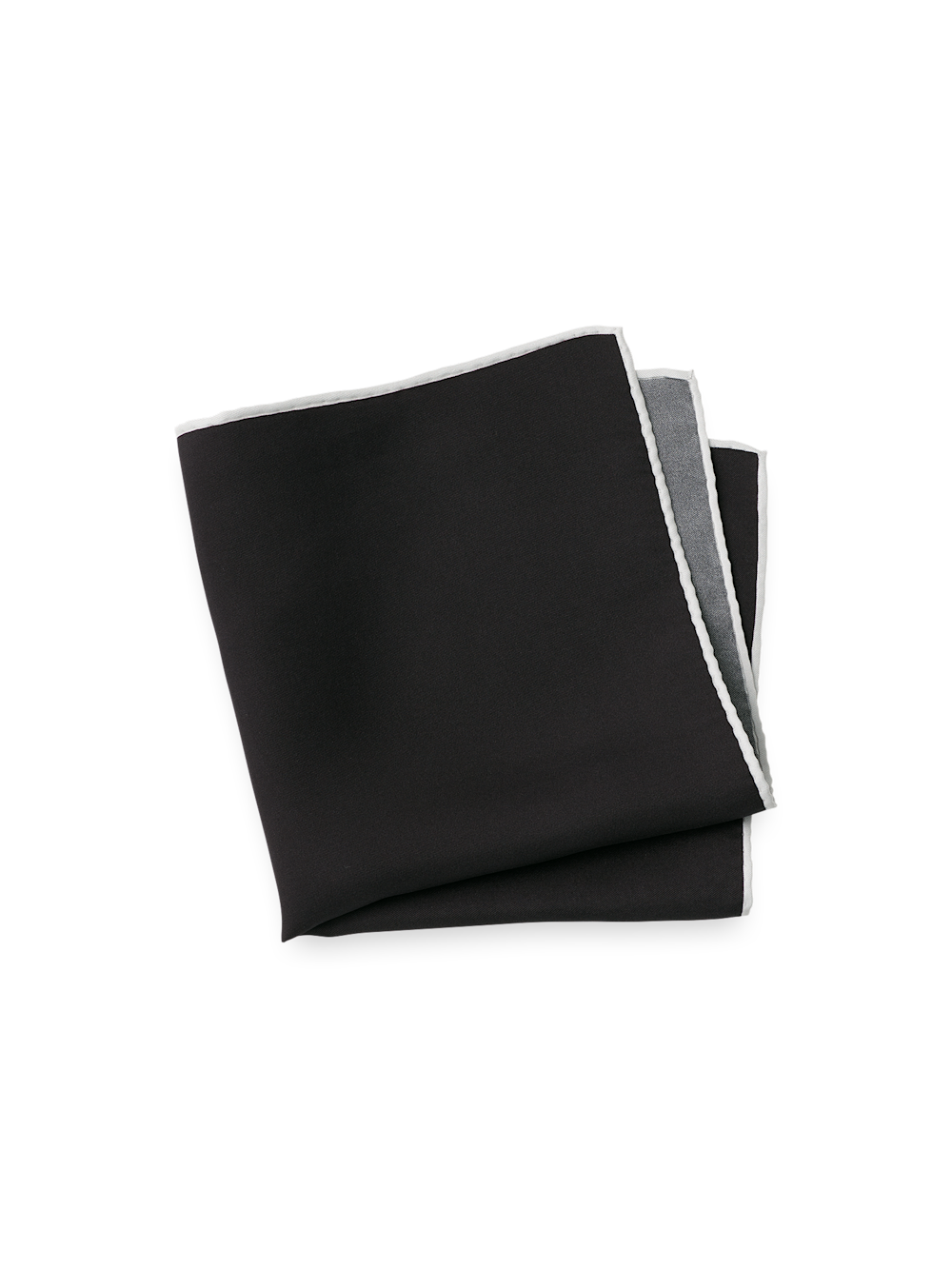 Product Image of Solid Silk Pocket Square-Black