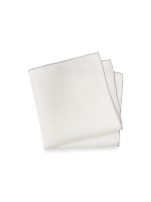Solid Silk Pocket Square - White