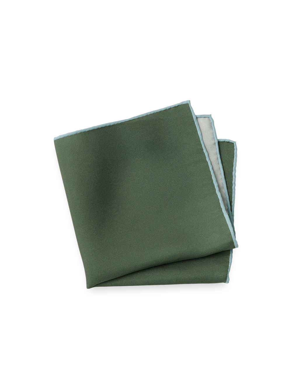 Product Image of Solid Silk Pocket Square-Green