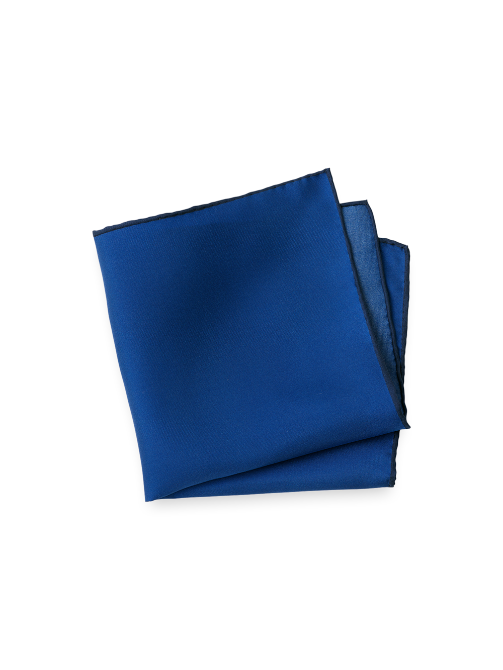 Product Image of Solid Silk Pocket Square-Blue