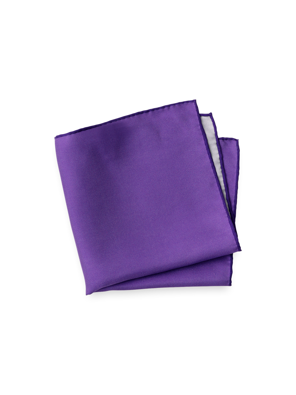 Product Image of Solid Silk Pocket Square-Purple