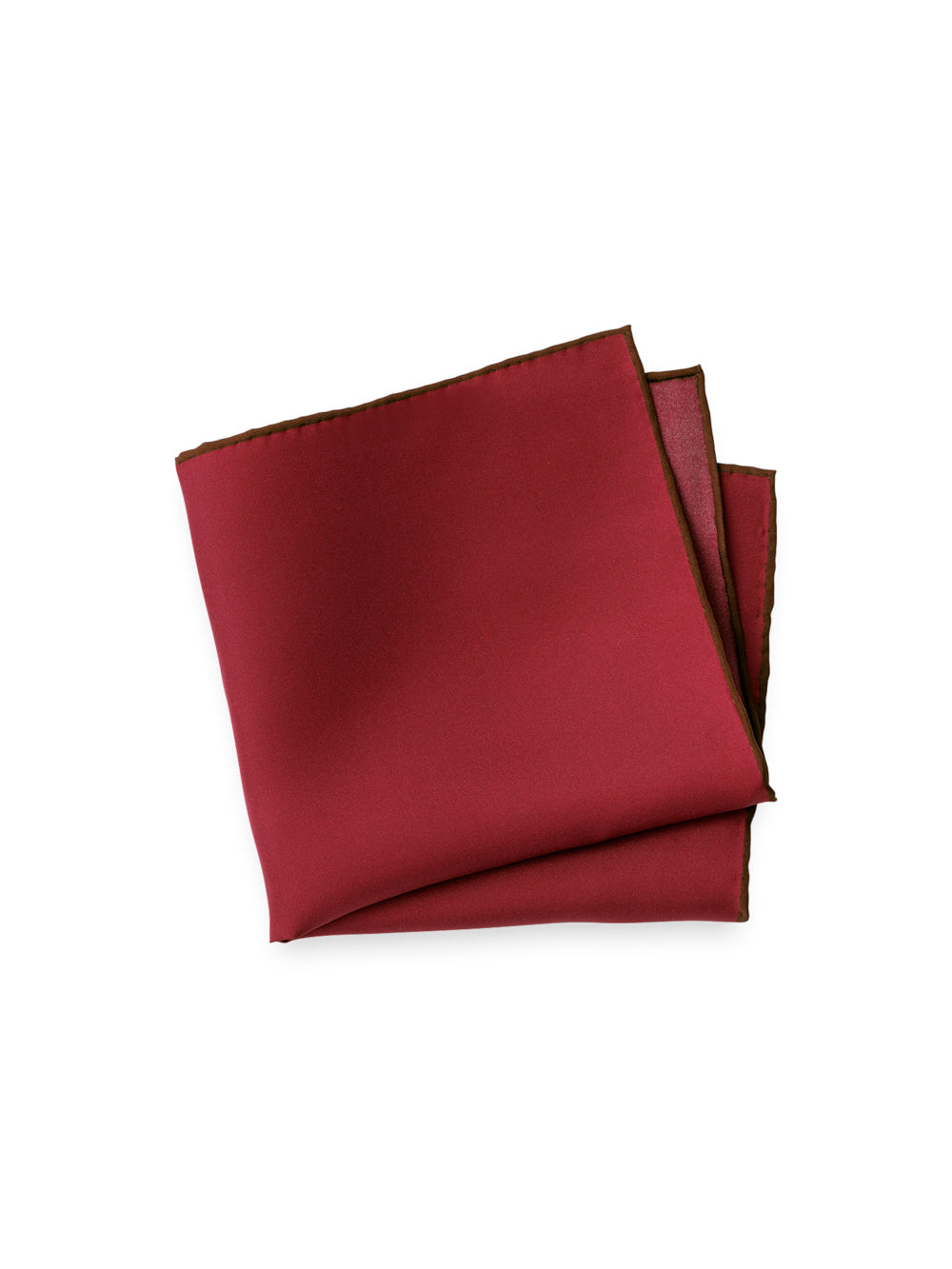 Product Image of Solid Silk Pocket Square-Burgundy