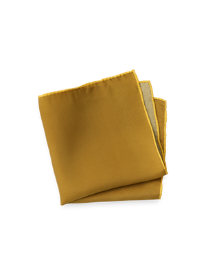 Solid Silk Pocket Square - Gold