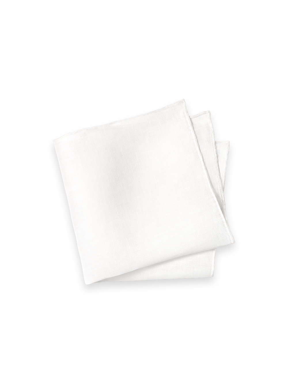 Product Image of Solid Linen Pocket Square-White