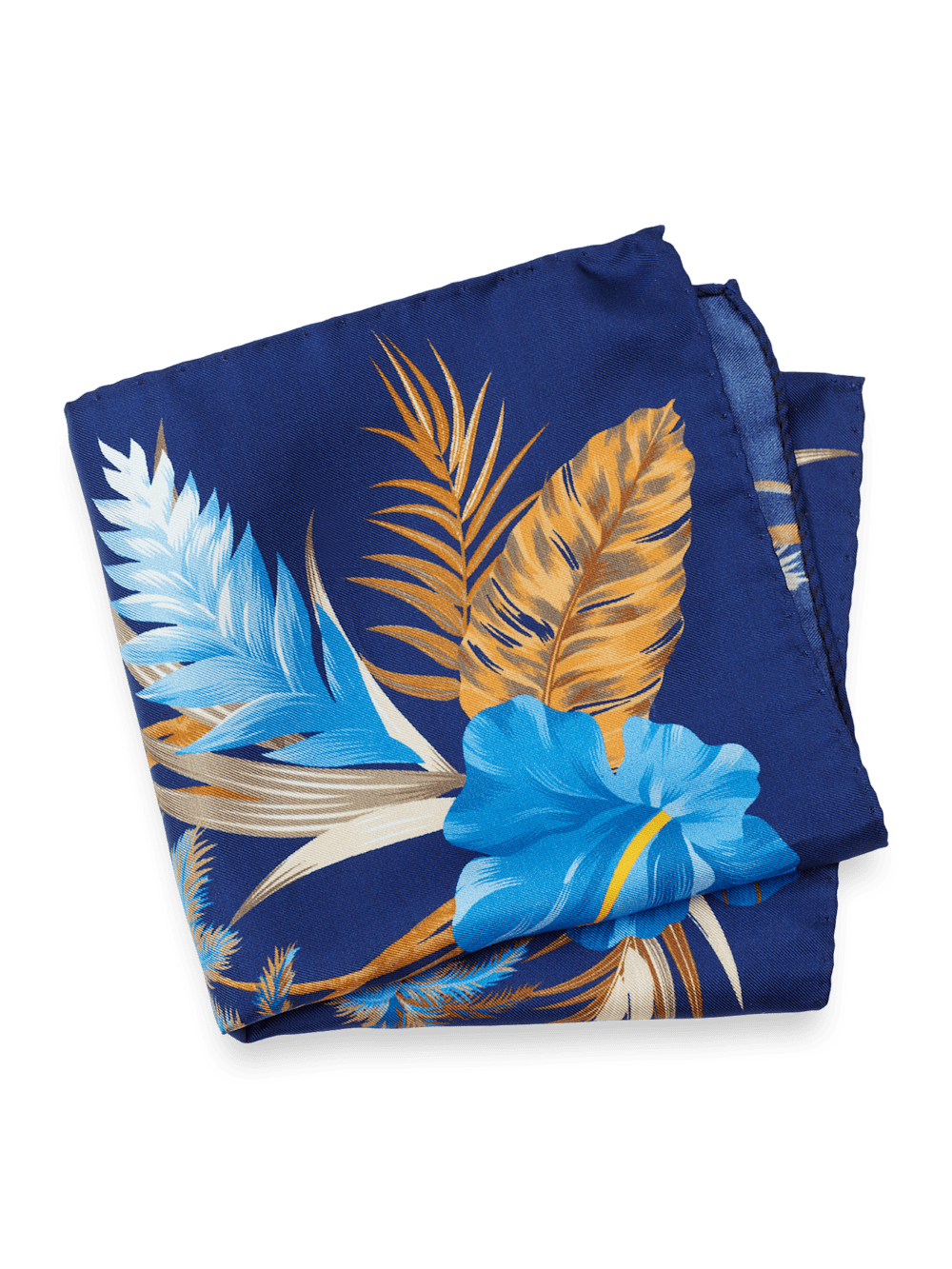 Product Image of Floral Silk Pocket Square-Blue Multi