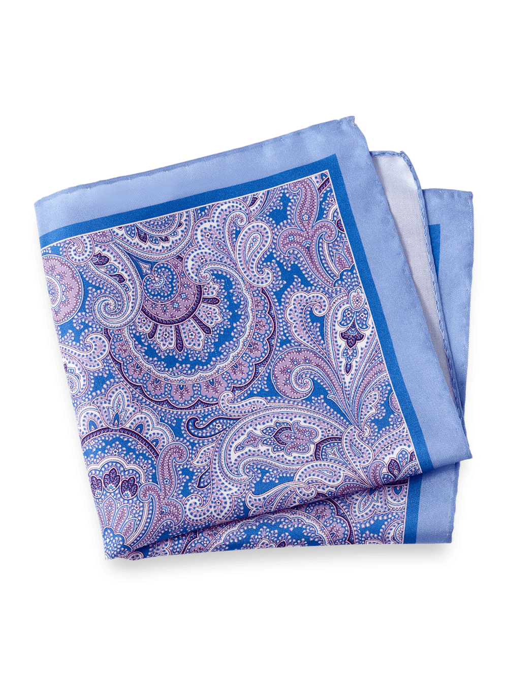 Product Image of Paisley Silk Pocket Square-Blue Multi